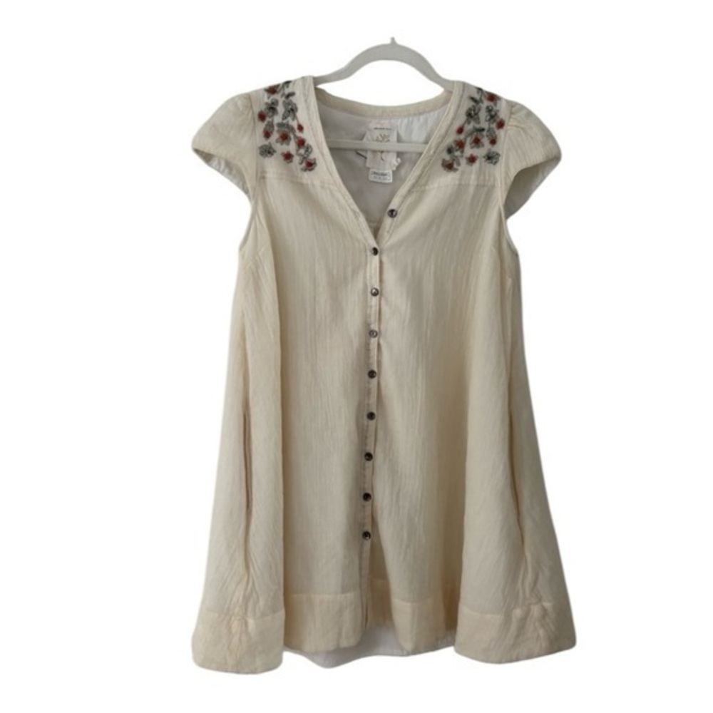 MEADOW RUE | Anthropologie cream wool blend mini dress relaxed fit (fits S,M)